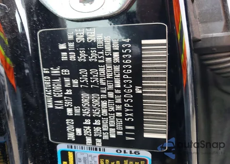 2023 Kia Telluride Sx z USA, uszkodzony, nr VIN 5XYP5DGC3PG363534